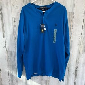 US Polo Assn. Men’s Long Sleeve 3 Button Henley Size XL New With Tags